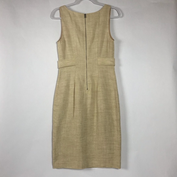 Magaschoni Silk Linen Button Tab Sheath Dress - Picture 7 of 11